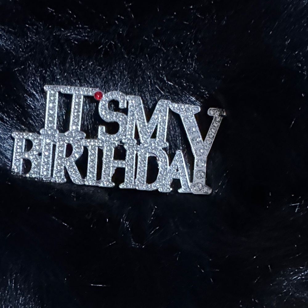 Silver 'It's My Birthday' Brooch
